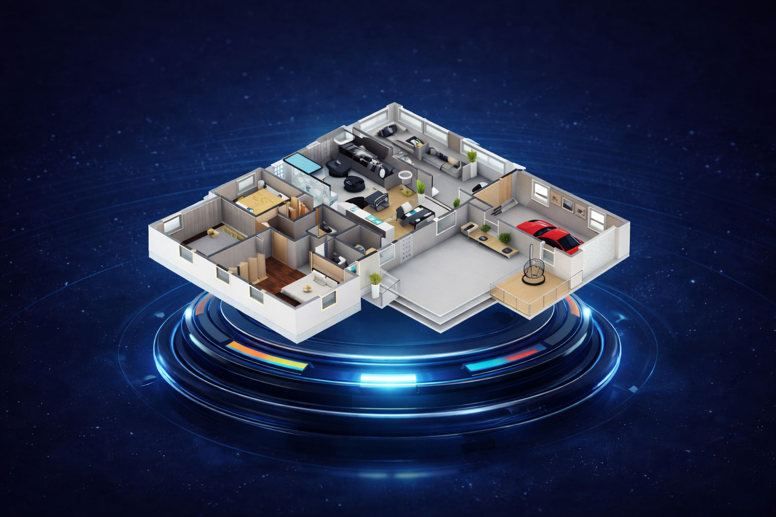 Interactive architectural 3D floor plan